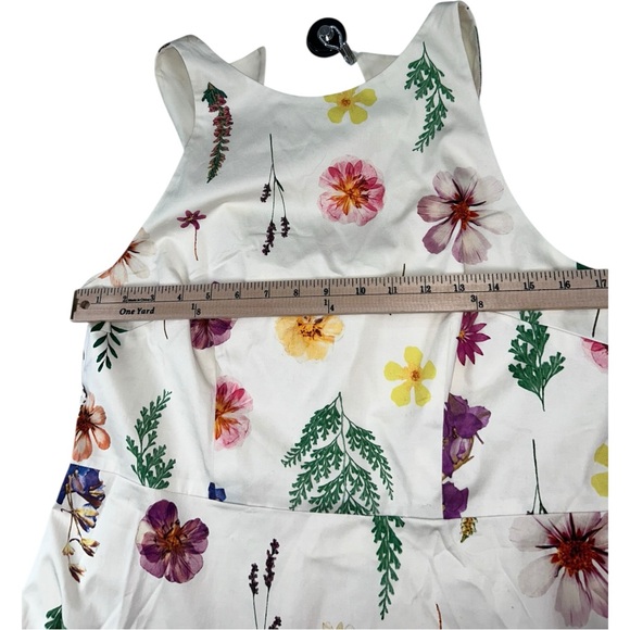 Talbots Petite Sateen Fit & Flare Dress Floral Meadow Halter Sleeveless 12P - Picture 8 of 16